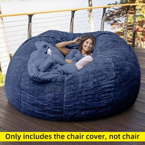 Housse de chaise en forme de sac de haricots, en éponge, pour la maison, Double chambre à coucher, balcon, grand canapé rond, doux et moelleux, sans remplissage uniquement (1/5)