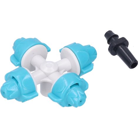 Kit de 50 buses d'arrosage à 4 sorties, arroseur atomiseur, accessoire d'irrigation de jardin, bleu lac (1/5)