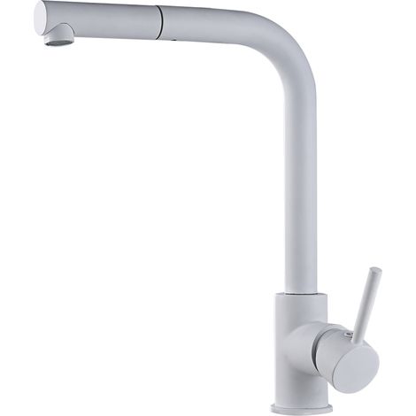 Grifo de cocina monomando de caño alto de acabado en color blanco mate Malta de Imex (1/3)