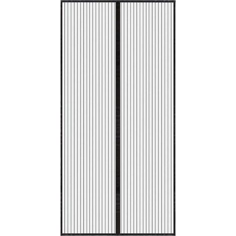 Zanzariera magnetica Ineasicer per porta, 120x210 cm, con striscia adesiva, chiusura automatica, maglia ultra fine, installazione senza attrezzi, facile da usare per bambini e animali domestici, nera.