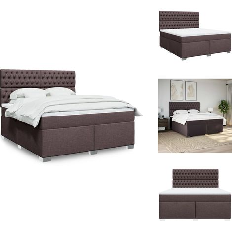 Sommier à lattes de lit avec matelas Marron foncé 180x200 cm - Sommier À Lattes De Lit - Sommiers À Lattes De Lit - Lit - Meuble De Chambre À Coucher (1/5)