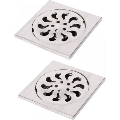10x10x30mm 2pcs Siphon de Sol Acier Inoxydable, Grille de Douche Carrée Filtre de Douche Drain de Douche Attrape Cheveux pour Salle de Bain (1/4)