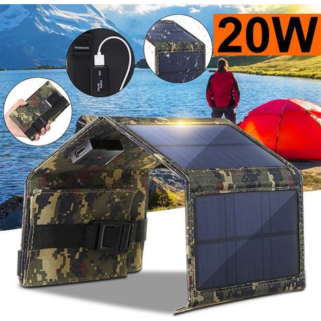 Panneau Solaire Flexible 20W Pack, Chargeur Portable Hors Réseau, Module de Charge Réglable pour Domestique (1/4)