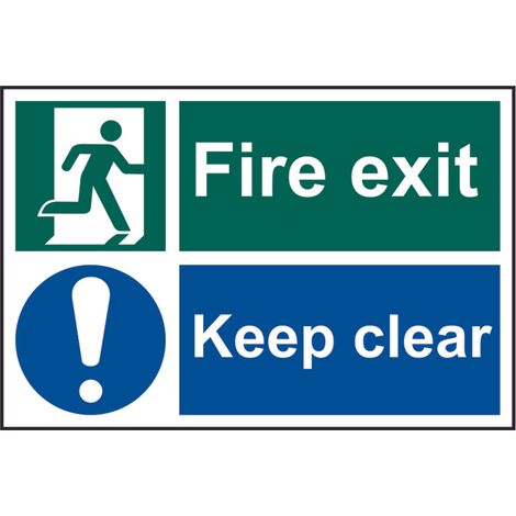 Scan 1540 Fire Exit Keep Clear - PVC 300 x 200mm SCA1540