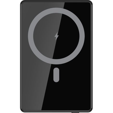 Banco de energía de 5000 mAh, 15 W, compatible con MagSafe, negro