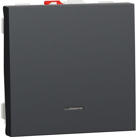 Unica - poussoir lumineux (localisation) - 10A - 2 mod - Anthracite - méca seul (NU320654N)