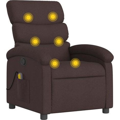 fauteuil de massage inclinable en tissu marron foncé (1/5)