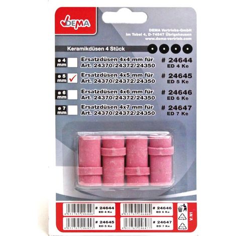 Keramik Strahldüsen mit Bund 4tlg. 18,7x35,5 mm für Strahlpistolen Keramikdüsen (1/2)