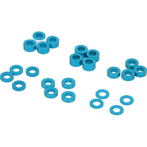 Kit de 24 roulements à billes RC avec joints bleus pour Tamiya 53539 TT02 TT01 XV01 XV02. Diamètre extérieur : 5 mm (0,2 pouce). Diamètre intérieur : 2,5 mm (0,1 pouce). 6 épaisseurs disponibles. (1/5)