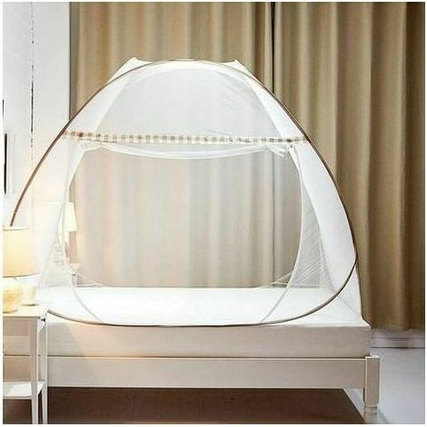 Moustiquaire pliable pour lit pliant, grande moustiquaire pop-up, tente Dme à une porte, rideau moustiquaire de camping facile à installer pour chambre à coucher, 100 cm (L) x 190 cm (l) x 100 cm (H) (1/5)