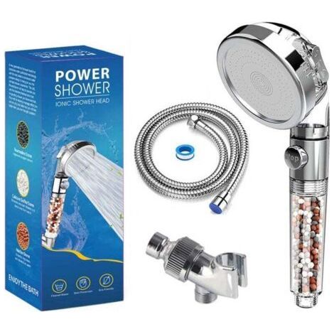 High Pressure Shower Head, Shower Head with Anti-Scaling Filter, Universal Water Saving Massaging Shower Head, 3 Shower Modes, Suitable for Bathroom (1/4)