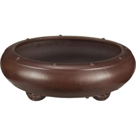 Vaso per bonsai rotondo in gres 15,5x15,5x4 cm - B121 (1/2)