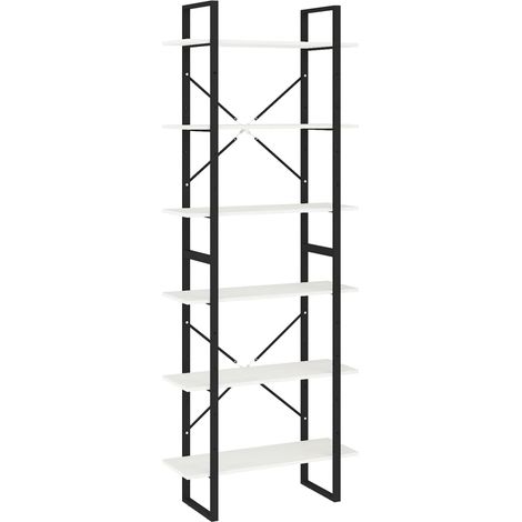 vidaXL Scaffale Alto Bianco 80x30x210 cm in Legno Massello di Pino (1/5)