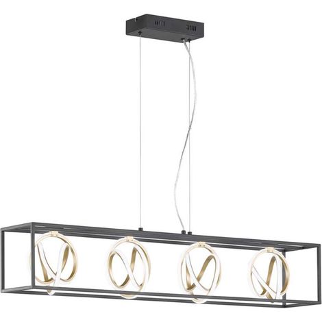 Lampe suspendue design Gisi 110cm noir avec or - 60606 (1/4)
