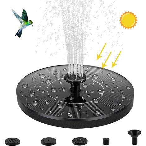 Pompe solaire pour fontaine à eau, fontaine solaire 1,4 W, 5 couleurs différentes (1/5)