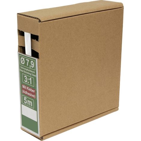 Quadrios 25CA489 Termoretraibile con colla Bianco 7.9 mm 2.6 mm Restringimento:3:1 5 m
