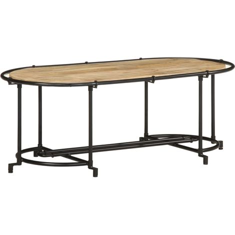 Table basse Table de salon Table de café 110x55x40 cm bois de manguier massif brut (1/5)