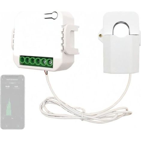 Compteur monophasé Tuya ZigBee 80A – Capteur courant – Statistiques consommation – Google Home (1/5)