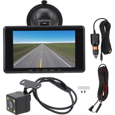 Caméra de bord 1080P 3 canaux avec angle large 170°, détection de mouvement, enregistrement en boucle, G-senseur et surveillance de stationnement. (1/5)