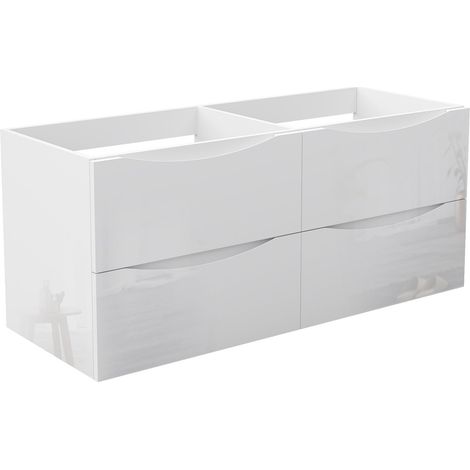 Glänzend Unterschrank Badmöbel Badschrank Gäste-WC ohne Waschbecken 120cm Hochglanzweiß TYP2 (1/5)