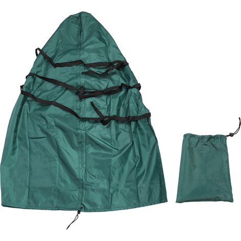 Weihnachtsbaum-Aufbewahrungstasche, multifunktional, winddicht, wasserdicht, Sonnenschutz, 420D-Gewebe, vertikale Staubschutzhülle für künstliche Weihnachtsbäume im Freien, dunkelgrün, 76 x 147 cm