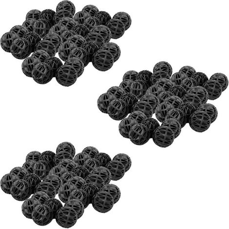 Lot de 300 bio-balles noires de 16 mm pour aquarium, filtre pour aquarium (1/3)