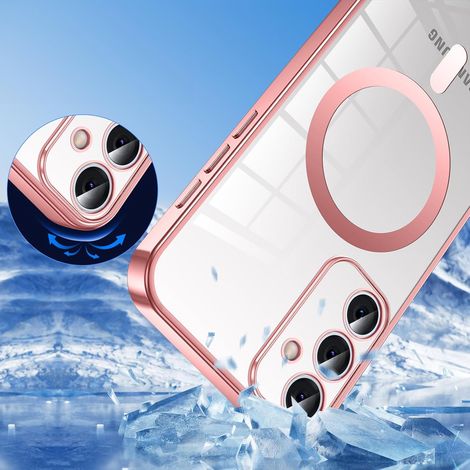 Custodia per Samsung Galaxy S25+ Plus, Electro MagSafe, rosa + cordino (1/5)