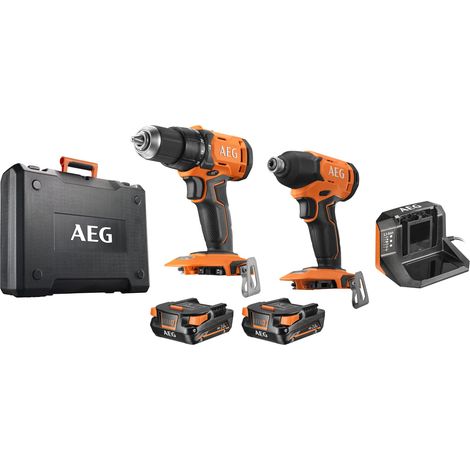 Perceuse percussion compacte, visseuse à chocs, 2 batteries 2,0 Ah, chargeur, coffret, coffret 17 pièces (1/5)
