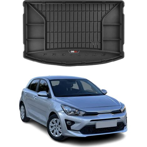 Tapis de Coffre 3D TPE Premium Compatible avec Kia Rio IV 2017-2020 - Bac de Protection de Coffre Intérieur antidérapant Revêtement de Coffre Bords Hauts pour Voiture Noir