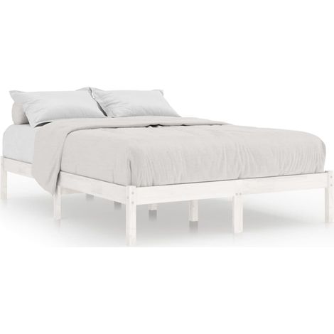 Maison Exclusive - Cadre de lit sans matelas blanc bois massif 140x200 cm