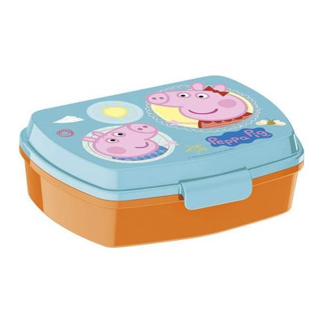 Caja de almuerzo - Peppa Pig - Fiambrera - Naranja - Turquesa - 16x11x6 cm