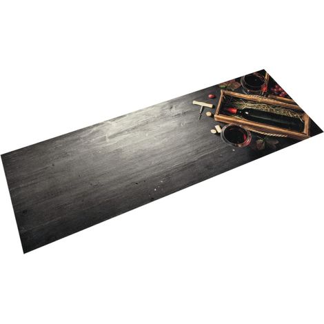 Küchenteppich Waschbar Weinflasche 60x180 cm Samt