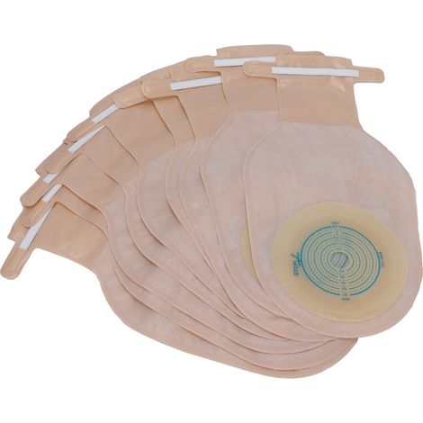 Sac De Colostomie - Monobloc Jetable - Adhésif Hydrocolloïde - Film Isolant Anti-Odeur - Film Plastique Silicone - Pour Stomie Iléostomie - 10 Pièces (1/5)