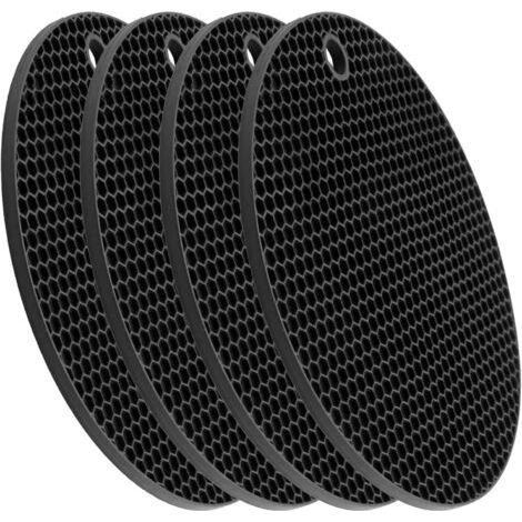 QORVA-Dessous De Plat Silicone 4 Circulaire, sous-Plat, Antidérapant, Durable Dessous De Plat en Silicone Résistant, Résistants Dessous De Cuisine pour Casseroles Chaudes, Poêles (1/5)