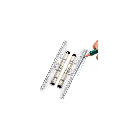 2 Pièces Règle Parallèle Roulante 30cm,Règle de Rouleau à usages multiples,Règle Parallèle Roulant Plastique, pour mesure Dessin Conception (1/4)