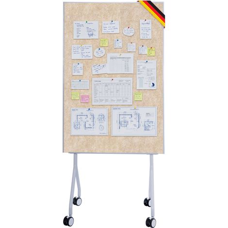Mobile Präsentationstafel Giant Doppelseite Filztafel 80 x 120 cm Beige