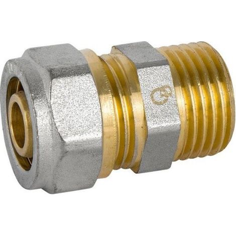 Raccord PEX-AL-PEX - Filetage Externe 3/4 Pouces - Pour Tube PEX 16 mm - Installation Hydraulique - 1 Pièce (1/3)