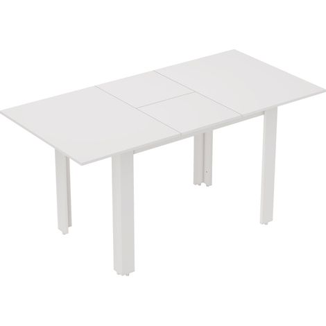 Ausziehbarer Esstisch 120–160 x 80 cm, weiß hochglänzend, MDF (1/5)