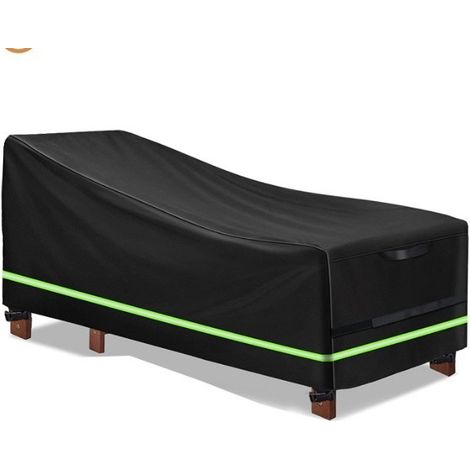 Copertura Per Chaise Longue In Legno Oxford 420d, 65 X 95 X 155 Cm, Antipolvere, Protegge Da Sole, Vento, Pioggia, Neve E Altri Elementi (Nero)