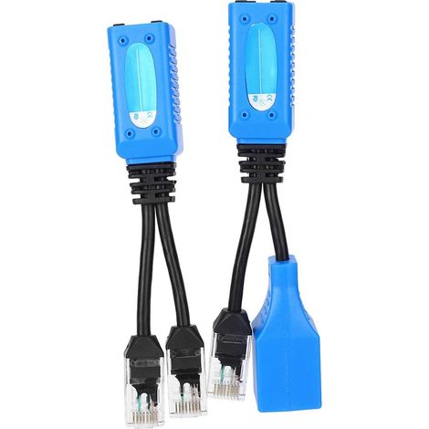 2 Pieces POE Adapter Connectors Splitter RJ45 Combiner Power Cable Kit for Ethernet Camera, Security IP Camera with Female to Male Wire (1/5)
