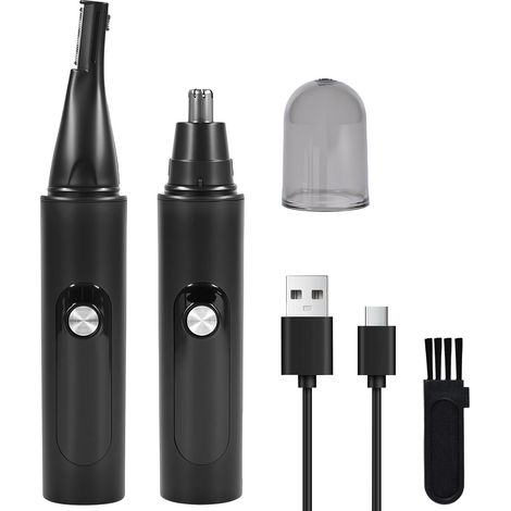 Tondeuse Nez et Sourcils Anti-Douleur pour Homme Femme, Tondeuse Nez Oreilles Homme, Rasoir Nez, Coupe Poils Nez et Oreilles Rechargeable USB, Écran LCD pour Soins Visage (1/5)
