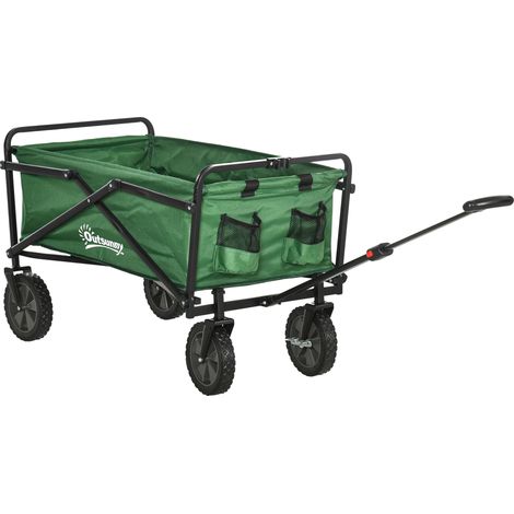 Faltbarer Transportwagen, 40 kg Tragkraft, verstellbarer Griff, 83 x 50 x 99 cm, dunkelgrün