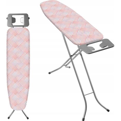 KADAX Tabla de Planchar 110 x 30 cm, Tabla de Planchar Plegable con Funda de Algodón, Soporte para Plancha, Patas Antideslizantes y Altura Regulable (Melocotón) (1/5)