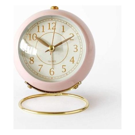 Sveglia silenziosa senza ticchettio – Sveglia da comodino senza ticchettio con luce notturna – Stile retrò – Movimento al quarzo a batteria – per la camera da letto