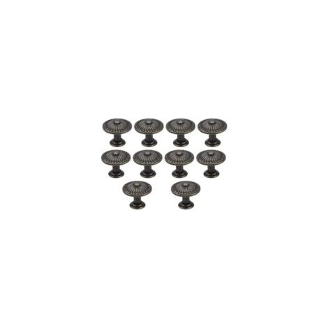 Set di 10 maniglie vintage in bronzo per cassetti e ante, pomelli per mobili da 25 mm, pomelli rotondi per cassetti, pomelli in ottone per porte, maniglie per mobili per armadi, cucine e camerette.