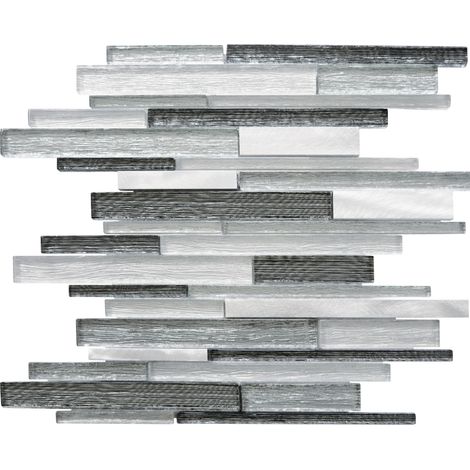 MOSAIQUE MF TUBE MIX GRIS ALU 1 PLAQUE 30 x 30 CM CASA LINEA