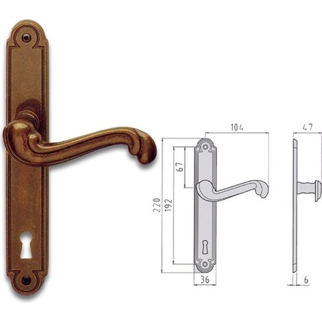 Ghidini 290089000 Maniglia Ottone Brunato Barocco Q8x90 (1/4)