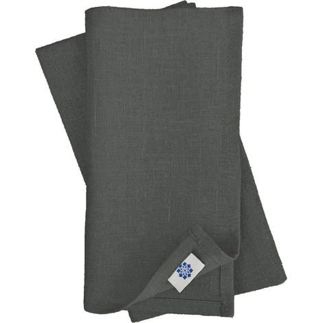 Lot de 4 serviettes en tissu - 100 % lin - Gris (45 x 45 cm) - Pour fêtes, maison, cuisine, table à manger, dîner, café, restaurant (1/5)
