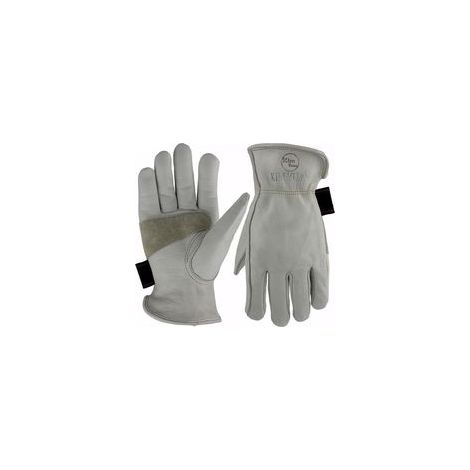 1 paire de gants en cuir de vachette pour le jardinage, la taille, la construction et la moto, avec poignet élastique, unisexe (L) (1/5)