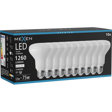 Mexen Nova 10x Ampoule LED E27, R80, 12W, Neutre - 4000K, 1260 lm - L105-E27-1240-01x10 (1/5)